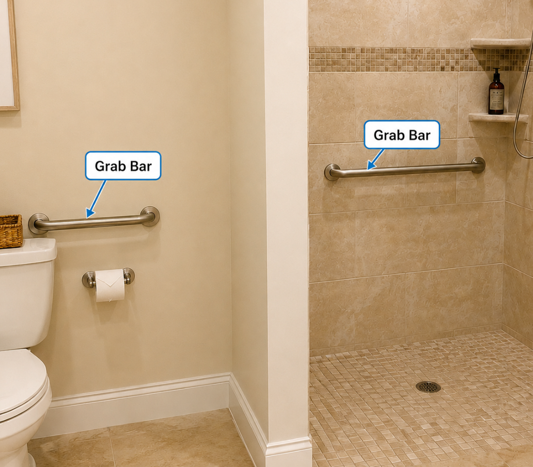 Grab bar installation by Young's Quality Contracting