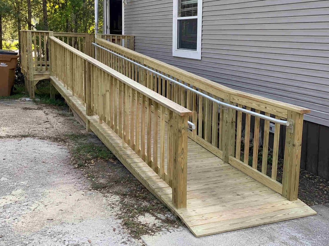 Completed wheelchair ramp