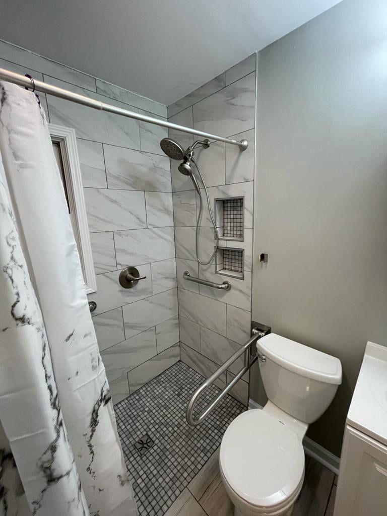 Completed shower
