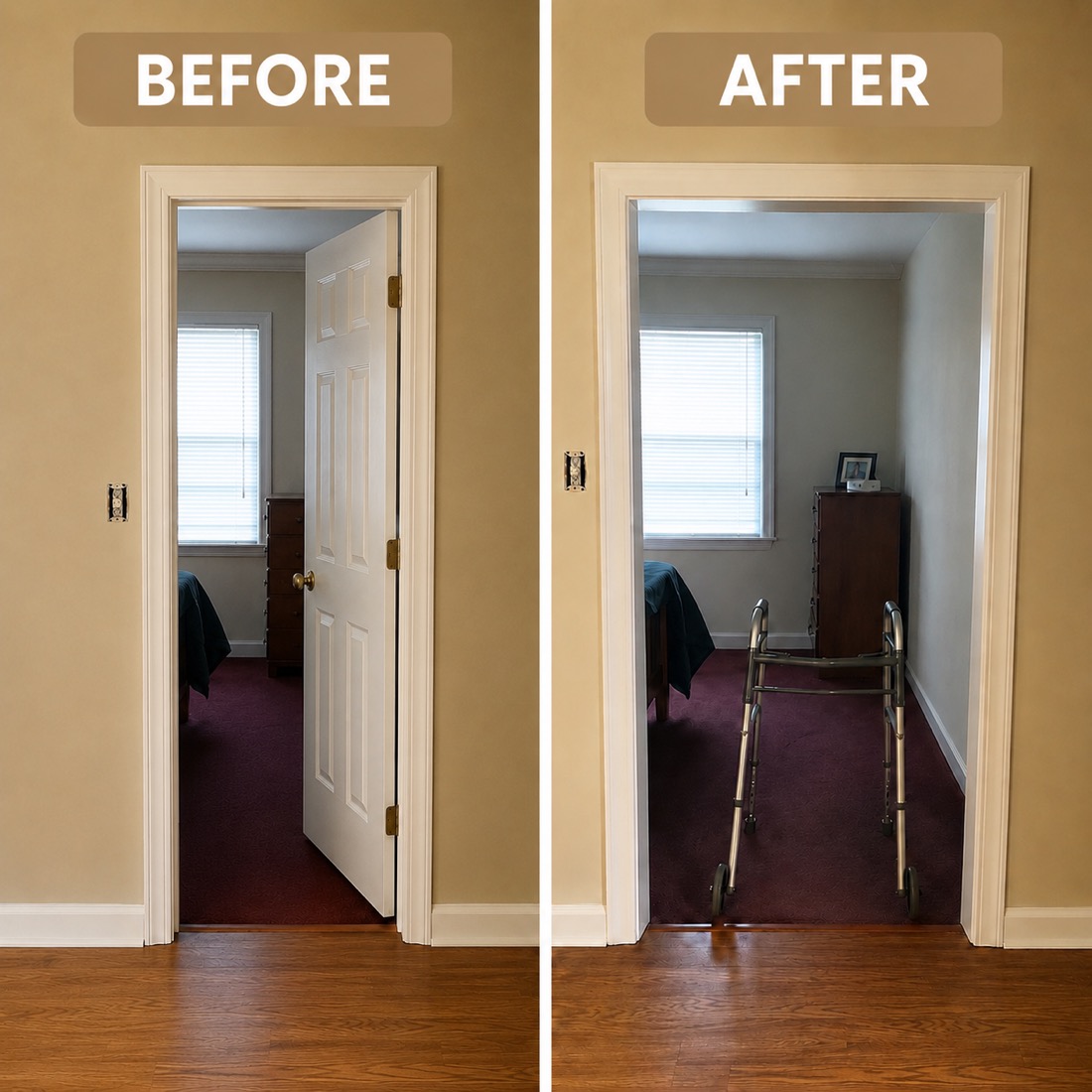 Widened doorway installation by Young's Quality Contracting